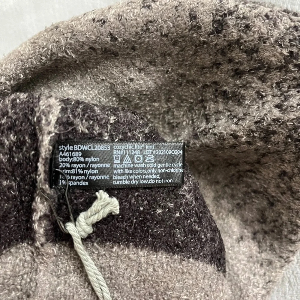 NWT Barefoot Dreams Women's CozyChic Lite Confetti Beanie‎ Hat Storm Gray Brown